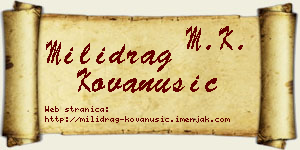 Milidrag Kovanušić vizit kartica